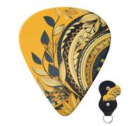 Guitar Picks 6 Pcs Guitar Plectrums with Storage Box 3 Different Thickness Traditional pattern Guitar Picks Accessories Bass Pick for Electric Ukulele 2Pcs 0.46mm, 2Pcs 0.96mm, 2Pcs 0.71mm