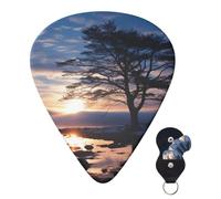 Guitar Picks 6 Pcs Guitar Plectrums with Storage Box 3 Different Thickness Tree branch silhouette Guitar Picks Accessories Bass Pick for Electric Ukulele 2Pcs 0.46mm, 2Pcs 0.96mm, 2Pcs 0.71mm