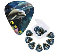 Guitar Picks 6 Pcs Guitar Plectrums with Storage Box 3 Different Thickness Two Dolphin and fish Guitar Picks Accessories Bass Pick for Electric Ukulele 2Pcs 0.46mm, 2Pcs 0.96mm, 2Pcs 0.71mm