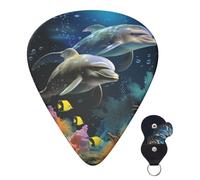 Guitar Picks 6 Pcs Guitar Plectrums with Storage Box 3 Different Thickness Two Dolphin and fish Guitar Picks Accessories Bass Pick for Electric Ukulele 2Pcs 0.46mm, 2Pcs 0.96mm, 2Pcs 0.71mm