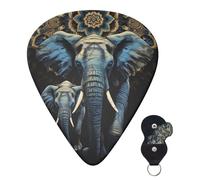 Guitar Picks 6 Pcs Guitar Plectrums with Storage Box 3 Different Thickness Two elephants Guitar Picks Accessories Bass Pick for Electric Ukulele 2Pcs 0.46mm, 2Pcs 0.96mm, 2Pcs 0.71mm
