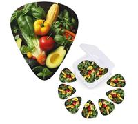 Guitar Picks 6 Pcs Guitar Plectrums with Storage Box 3 Different Thickness Various vegetables Guitar Picks Accessories Bass Pick for Electric Ukulele 2Pcs 0.46mm, 2Pcs 0.96mm, 2Pcs 0.71mm