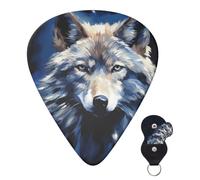 Guitar Picks 6 Pcs Guitar Plectrums with Storage Box 3 Different Thickness Wolf head Guitar Picks Accessories Bass Pick for Electric Ukulele 2Pcs 0.46mm, 2Pcs 0.96mm, 2Pcs 0.71mm
