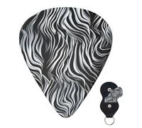 Guitar Picks 6 Pcs Guitar Plectrums with Storage Box 3 Different Thickness Zebra pattern Guitar Picks Accessories Bass Pick for Electric Ukulele 2Pcs 0.46mm, 2Pcs 0.96mm, 2Pcs 0.71mm