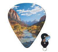 Guitar Picks 6 Pcs Guitar Plectrums with Storage Box 3 Different Thickness Zion national park Guitar Picks Accessories Bass Pick for Electric Ukulele 2Pcs 0.46mm, 2Pcs 0.96mm, 2Pcs 0.71mm