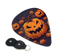 Guitar Picks 6 Pcs Halloween Pumpkin Print Guitar Plectrums for Bass Electric Acoustic Guitars Ukulele