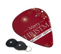 Guitar Picks 6 Pcs Happy New Year Print Guitar Plectrums for Bass Electric Acoustic Guitars Ukulele