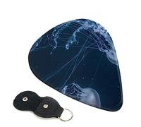 Guitar Picks 6 Pcs Jellyfish in Deep Ocean Print Guitar Plectrums for Bass Electric Acoustic Guitars Ukulele