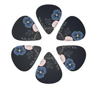 Guitar Picks 6 Pcs Leaves of Hibiscus Print Guitar Plectrums for Bass Electric Acoustic Guitars Ukulele