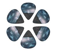 Guitar Picks 6 Pcs Lightning Struck Print Guitar Plectrums for Bass Electric Acoustic Guitars Ukulele