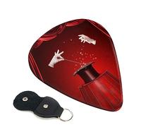 Guitar Picks 6 Pcs Magic Show Print Guitar Plectrums for Bass Electric Acoustic Guitars Ukulele