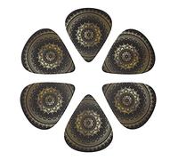 Guitar Picks 6 Pcs Mandala Print Guitar Plectrums for Bass Electric Acoustic Guitars Ukulele