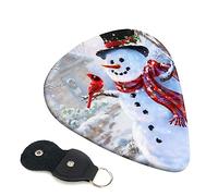 Guitar Picks 6 Pcs Merry Christmas Snowman and Bird Print Guitar Plectrums for Bass Electric Acoustic Guitars Ukulele