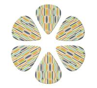 Guitar Picks 6 Pcs Mid-Century Print Guitar Plectrums for Bass Electric Acoustic Guitars Ukulele