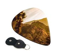 Guitar Picks 6 Pcs Mountains in the sunset Print Guitar Plectrums for Bass Electric Acoustic Guitars Ukulele