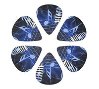 Guitar Picks 6 Pcs Music Notes Print Guitar Plectrums for Bass Electric Acoustic Guitars Ukulele