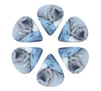 Guitar Picks 6 Pcs Napping Gray Cat Print Guitar Plectrums for Bass Electric Acoustic Guitars Ukulele