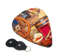 Guitar Picks 6 Pcs Nautical Pirate Print Guitar Plectrums for Bass Electric Acoustic Guitars Ukulele