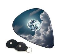 Guitar Picks 6 Pcs Night Sky Full Moon Print Guitar Plectrums for Bass Electric Acoustic Guitars Ukulele