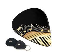Guitar Picks 6 Pcs Novel Music Note Print Guitar Plectrums for Bass Electric Acoustic Guitars Ukulele