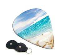 Guitar Picks 6 Pcs ocean beach Print Guitar Plectrums for Bass Electric Acoustic Guitars Ukulele