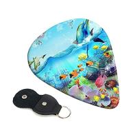 Guitar Picks 6 Pcs Ocean Scene Print Guitar Plectrums for Bass Electric Acoustic Guitars Ukulele