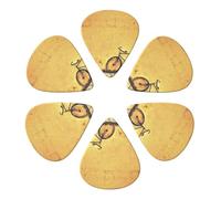 Guitar Picks 6 Pcs Old Rusty Print Guitar Plectrums for Bass Electric Acoustic Guitars Ukulele