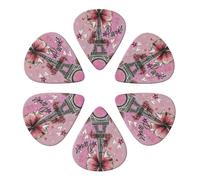 Guitar Picks 6 Pcs Paris Eiffel Tower Print Guitar Plectrums for Bass Electric Acoustic Guitars Ukulele
