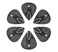 Guitar Picks 6 Pcs People Under the Rain Print Guitar Plectrums for Bass Electric Acoustic Guitars Ukulele
