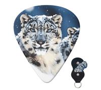 Guitar Picks 6 Pcs Personalized Plectrums with Guitar Pick Case Blue eyed snow leopard