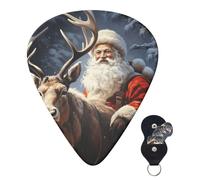 Guitar Picks 6 Pcs Personalized Plectrums with Guitar Pick Case Santa Claus and Deer Elk