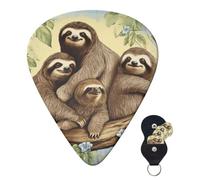 Guitar Picks 6 Pcs Personalized Plectrums with Guitar Pick Case Sloth Family