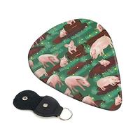 Guitar Picks 6 Pcs Pigs in Farm Print Guitar Plectrums for Bass Electric Acoustic Guitars Ukulele