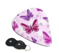 Guitar Picks 6 Pcs Pink butterfly Print Guitar Plectrums for Bass Electric Acoustic Guitars Ukulele