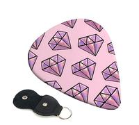Guitar Picks 6 Pcs Pink Diamond Pattern Print Guitar Plectrums for Bass Electric Acoustic Guitars Ukulele