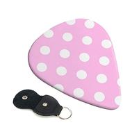 Guitar Picks 6 Pcs Pink Polka Dots Print Guitar Plectrums for Bass Electric Acoustic Guitars Ukulele