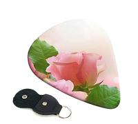 Guitar Picks 6 Pcs Pink Roses Print Guitar Plectrums for Bass Electric Acoustic Guitars Ukulele