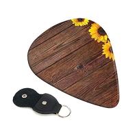 Guitar Picks 6 Pcs Plants Theme Sunflower Print Guitar Plectrums for Bass Electric Acoustic Guitars Ukulele