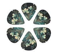 Guitar Picks 6 Pcs Playful Plants Print Guitar Plectrums for Bass Electric Acoustic Guitars Ukulele