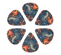 Guitar Picks 6 Pcs Playful Pony Print Guitar Plectrums for Bass Electric Acoustic Guitars Ukulele