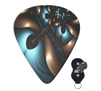 Guitar Picks 6 Pcs Plectrums with Guitar Pick Case Abstract Blue Brown