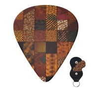 Guitar Picks 6 Pcs Plectrums with Guitar Pick Case African Style Patchwork