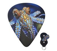 Guitar Picks 6 Pcs Plectrums with Guitar Pick Case Blue Ringed Octopus