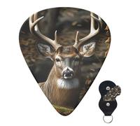 Guitar Picks 6 Pcs Plectrums with Guitar Pick Case Camouflage Deer