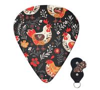 Guitar Picks 6 Pcs Plectrums with Guitar Pick Case Cute Rooster Chickens