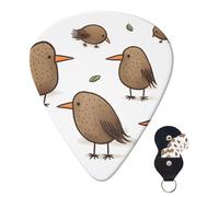 Guitar Picks 6 Pcs Plectrums with Guitar Pick Case Kiwi Birds Cute