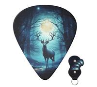 Guitar Picks 6 Pcs Plectrums with Guitar Pick Case Moonlight deer