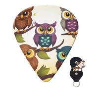 Guitar Picks 6 Pcs Plectrums with Guitar Pick Case Owls Birds