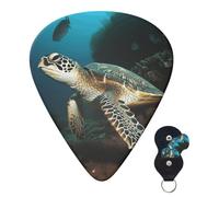 Guitar Picks 6 Pcs Plectrums with Guitar Pick Case Sea Turtle