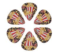 Guitar Picks 6 Pcs Popcorn Print Print Guitar Plectrums for Bass Electric Acoustic Guitars Ukulele